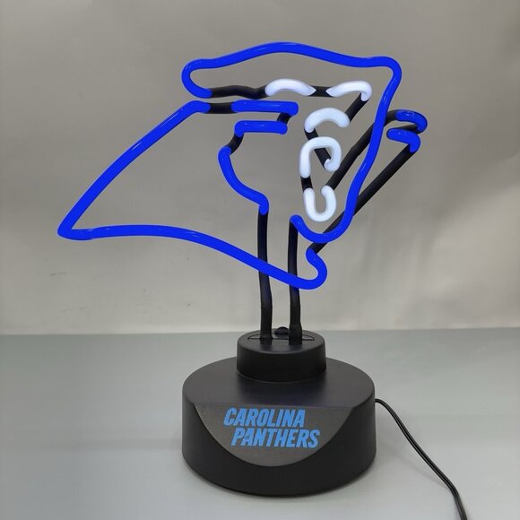 NFL Carolina Panthers Neon Light Lamp Sign Man Cave Blue Logo 11 Inch Tested - Picture 7 of 9